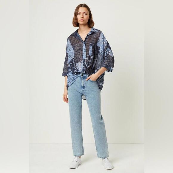 French Connection Tops - FRENCH CONNECTION animal print Twist Front Shirt print